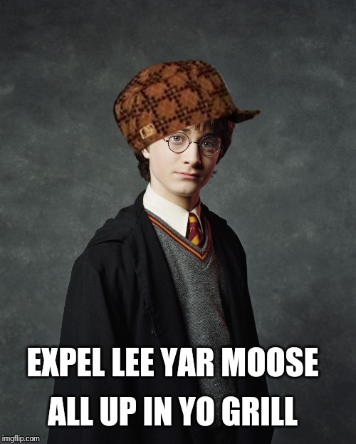 Harry Potter School Photo | EXPEL LEE YAR MOOSE ALL UP IN YO GRILL | image tagged in harry potter school photo | made w/ Imgflip meme maker