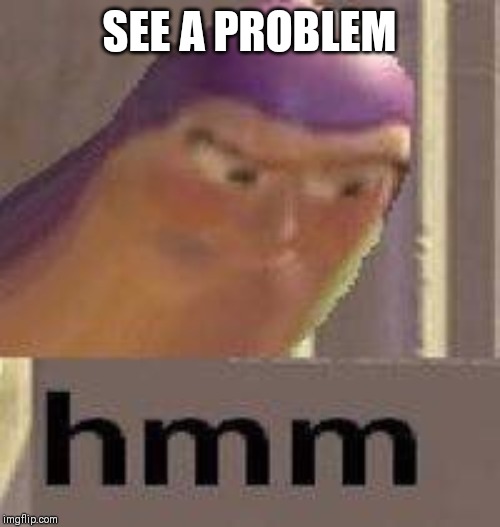 Buzz Lightyear Hmm | SEE A PROBLEM | image tagged in buzz lightyear hmm | made w/ Imgflip meme maker