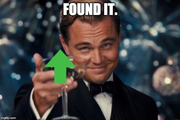 Leonardo Dicaprio Cheers Meme | FOUND IT. | image tagged in memes,leonardo dicaprio cheers | made w/ Imgflip meme maker