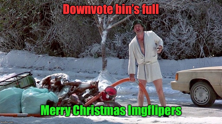 May you avoid Santa’s downvote list this year | Downvote bin’s full; Merry Christmas Imgflipers | image tagged in uncle eddie - merry christmas - shitters full,christmas vacation,downvotes,merry christmas | made w/ Imgflip meme maker