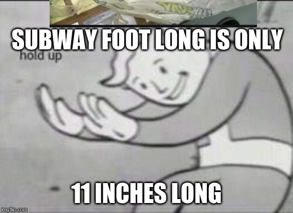 life is a lie | SUBWAY FOOT LONG IS ONLY; 11 INCHES LONG | image tagged in liah,oof | made w/ Imgflip meme maker