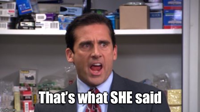 the office bankruptcy | That’s what SHE said | image tagged in the office bankruptcy | made w/ Imgflip meme maker