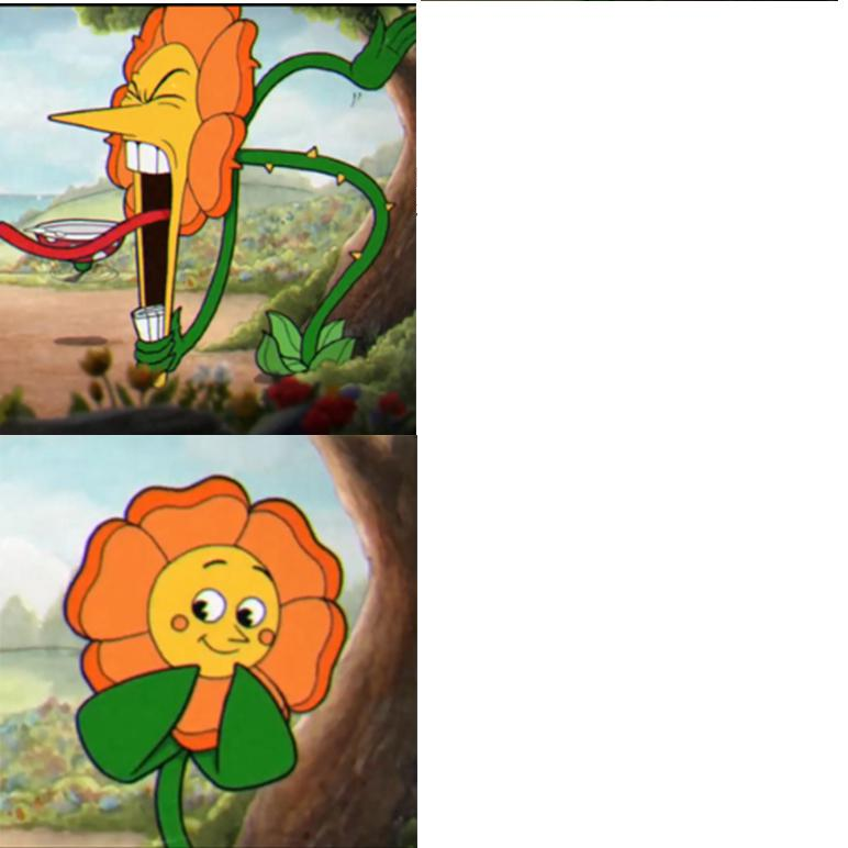 High Quality Cuphead Flower Blank Meme Template