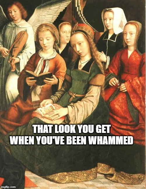 Whammed | THAT LOOK YOU GET WHEN YOU'VE BEEN WHAMMED | image tagged in wham,christmas,medieval,whammagedon | made w/ Imgflip meme maker