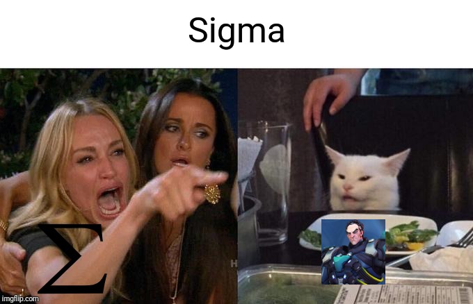 Σ | Sigma | image tagged in memes,woman yelling at cat | made w/ Imgflip meme maker