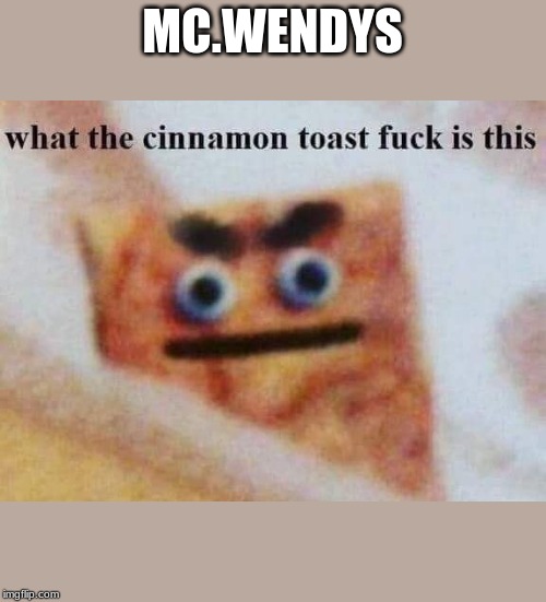 what the cinnamon toast f^%$ is this | MC.WENDYS | image tagged in what the cinnamon toast f is this | made w/ Imgflip meme maker