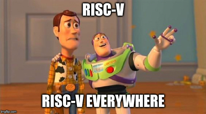 TOYSTORY EVERYWHERE | RISC-V; RISC-V EVERYWHERE | image tagged in toystory everywhere | made w/ Imgflip meme maker