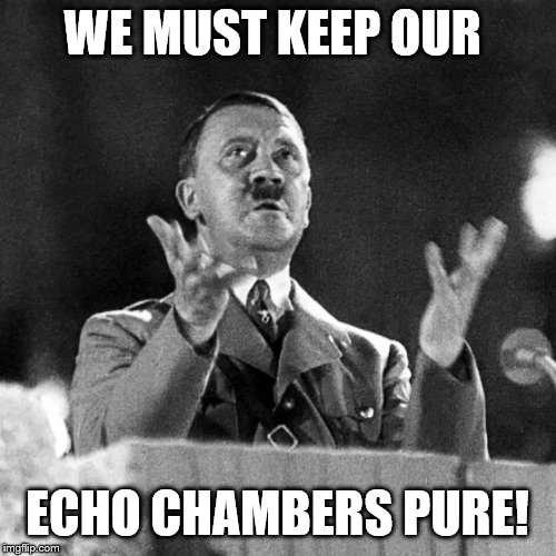 CFK Hitler | WE MUST KEEP OUR ECHO CHAMBERS PURE! | image tagged in cfk hitler | made w/ Imgflip meme maker