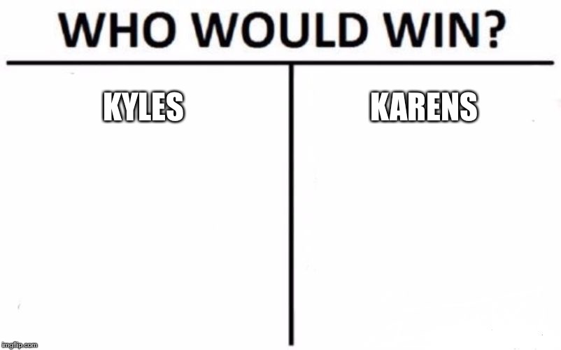 Who Would Win? | KYLES; KAREN’S | image tagged in memes,who would win | made w/ Imgflip meme maker