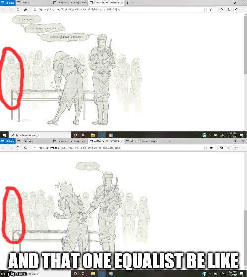 That One Equalist Be Like | AND THAT ONE EQUALIST BE LIKE | image tagged in the legend of korra,amon,lieutenant,amon x lieutenant,equalist,screenshot | made w/ Imgflip meme maker