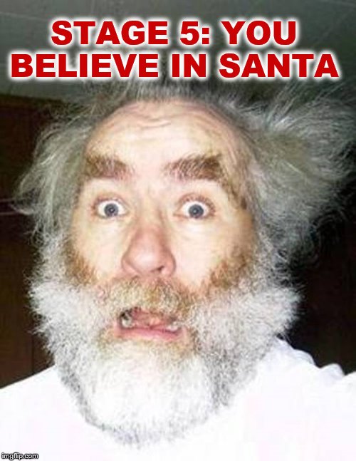 STAGE 5: YOU BELIEVE IN SANTA | made w/ Imgflip meme maker