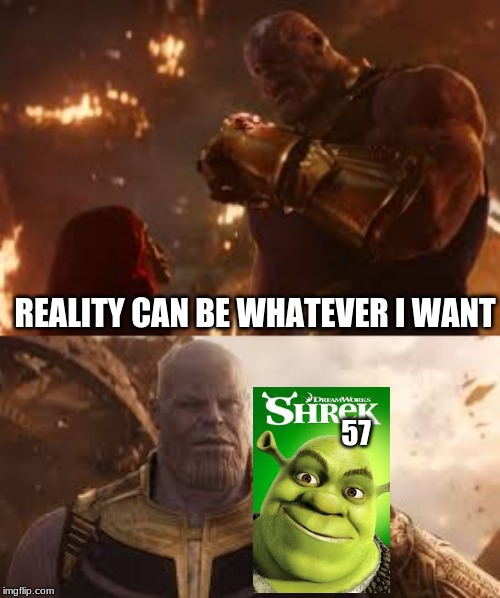 REALITY CAN BE WHATEVER I WANT; 57 | image tagged in reality can be whatever i want | made w/ Imgflip meme maker