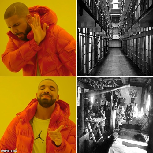 Prison bad gulag good | image tagged in memes,drake hotline bling,prison,gulag | made w/ Imgflip meme maker