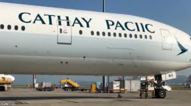 "Cathay Paciic" | image tagged in airplane | made w/ Imgflip meme maker