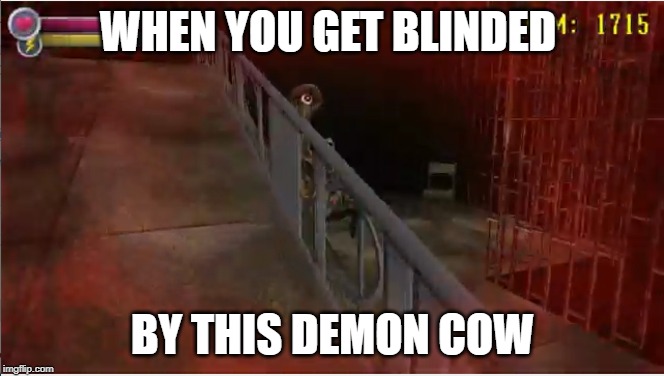 WHEN YOU GET BLINDED; BY THIS DEMON COW | made w/ Imgflip meme maker
