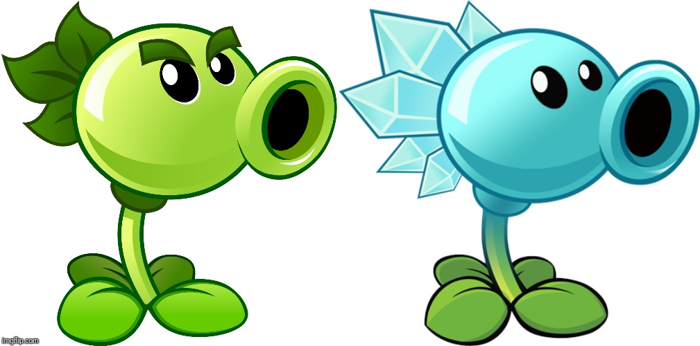 image tagged in repeater,snow pea | made w/ Imgflip meme maker