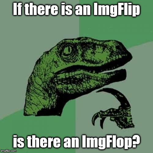 A stupid theory I have. | If there is an ImgFlip; is there an ImgFlop? | image tagged in memes,philosoraptor,flip flop,imgflip | made w/ Imgflip meme maker