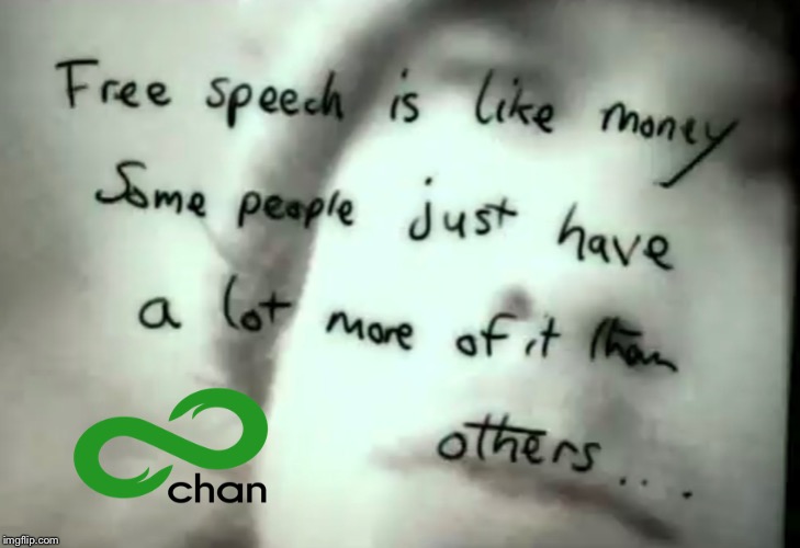 Free Speech 8 Chan | image tagged in free speech,politics,liberals | made w/ Imgflip meme maker