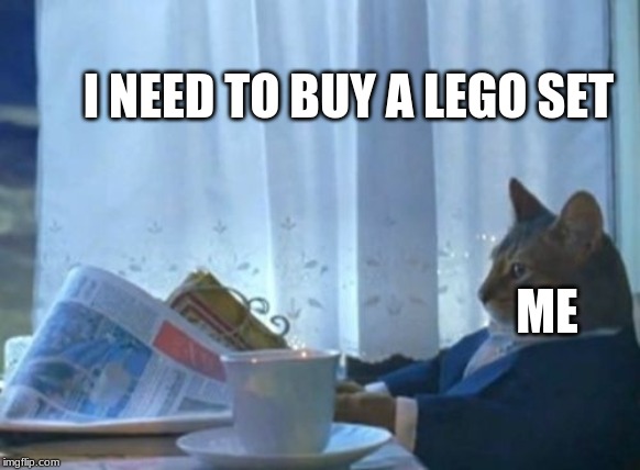 I Should Buy A Boat Cat Meme | I NEED TO BUY A LEGO SET; ME | image tagged in memes,i should buy a boat cat | made w/ Imgflip meme maker