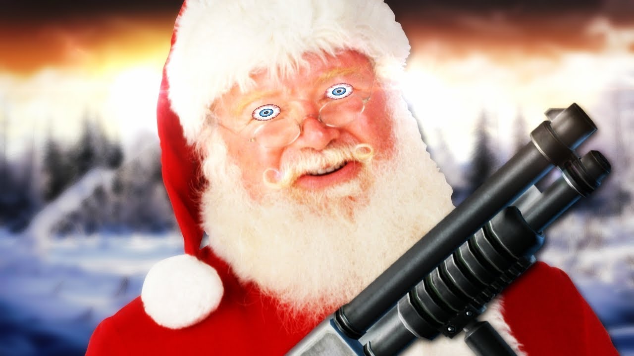 Santa With a Shotgun Blank Meme Template