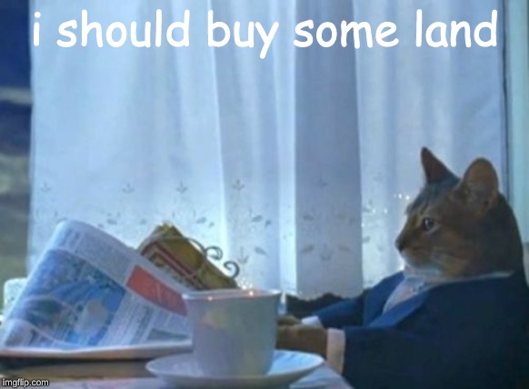 I Should Buy A Boat Cat Meme | i should buy some land | image tagged in memes,i should buy a boat cat | made w/ Imgflip meme maker