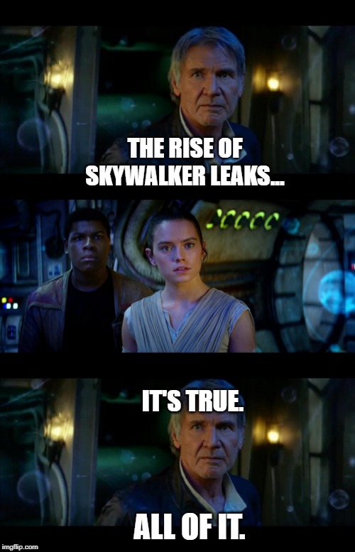 It's True All of It Han Solo Meme | THE RISE OF SKYWALKER LEAKS... IT'S TRUE. ALL OF IT. | image tagged in memes,it's true all of it han solo | made w/ Imgflip meme maker