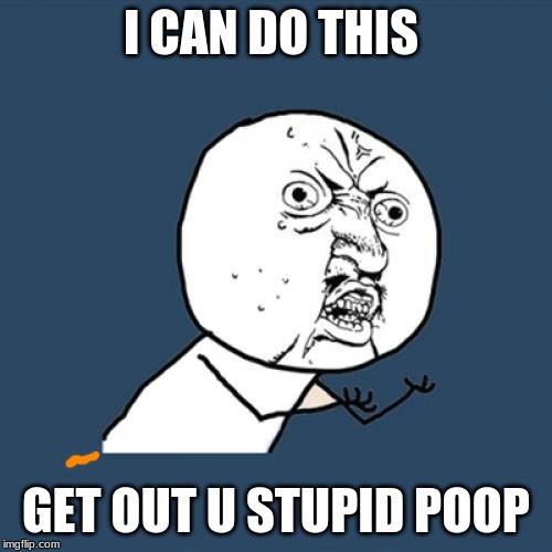 Y U No Meme | I CAN DO THIS; GET OUT U STUPID POOP | image tagged in memes,y u no | made w/ Imgflip meme maker