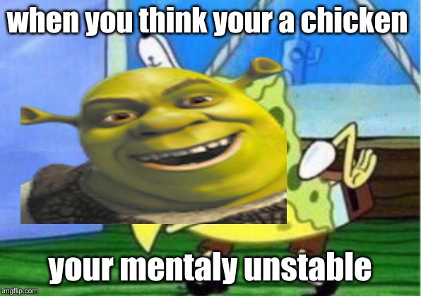 when you think your a chicken; your mentaly unstable | image tagged in facebook,gmail | made w/ Imgflip meme maker