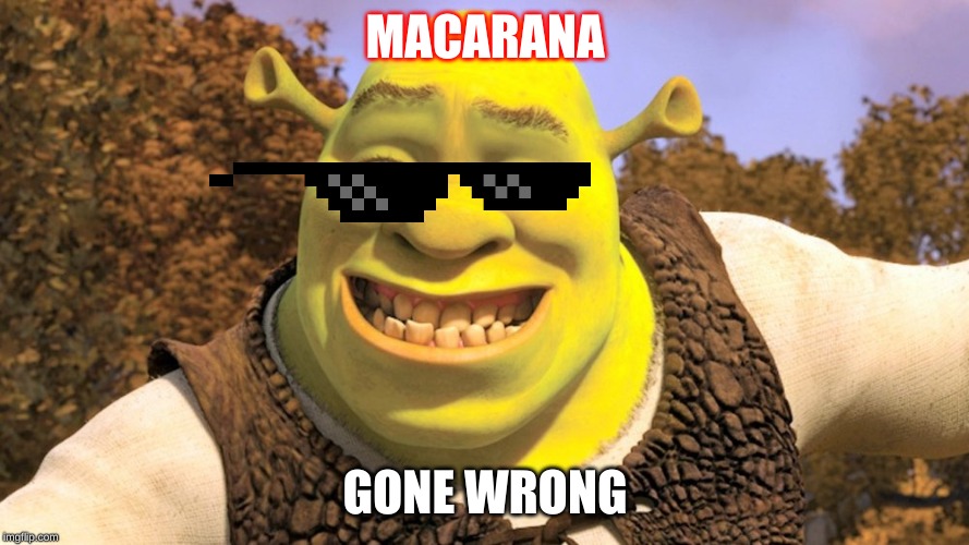 shrek | MACARANA; GONE WRONG | image tagged in funny,lol | made w/ Imgflip meme maker