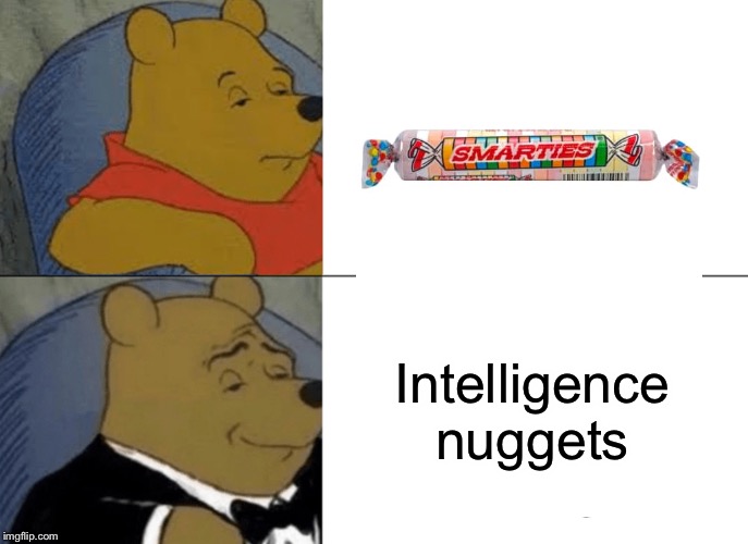 Tuxedo Winnie The Pooh | Intelligence nuggets | image tagged in memes,tuxedo winnie the pooh | made w/ Imgflip meme maker
