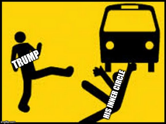 Throwing under the bus | TRUMP HIS INNER CIRCLE | image tagged in throwing under the bus | made w/ Imgflip meme maker