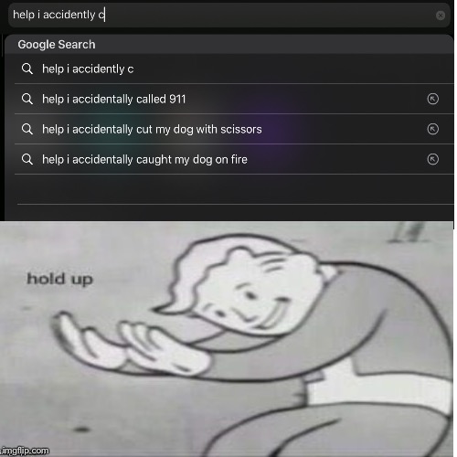 I think somebody didn’t search this one up >:] | image tagged in hold up,i accidentally meme,hehe | made w/ Imgflip meme maker