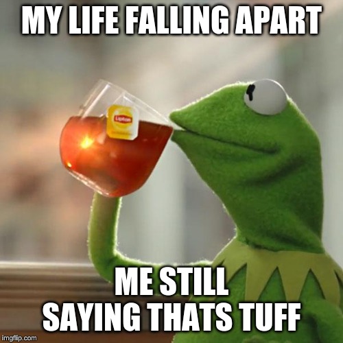 But That's None Of My Business Meme | MY LIFE FALLING APART; ME STILL SAYING THATS TUFF | image tagged in memes,but thats none of my business,kermit the frog | made w/ Imgflip meme maker