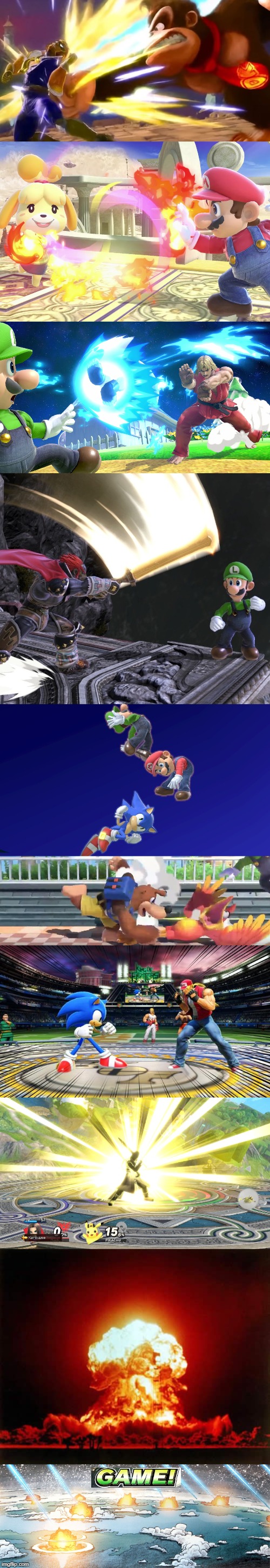 Guess who did it? | image tagged in sonic beating up the mario bros,isabelle catches mario's fireballs,luigi,doryah,dk vs captain falcon,sonic vs terry | made w/ Imgflip meme maker
