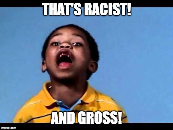 That's racist 2 | THAT'S RACIST! AND GROSS! | image tagged in that's racist 2 | made w/ Imgflip meme maker