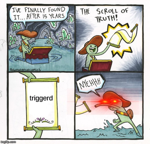 The Scroll Of Truth | triggerd | image tagged in memes,the scroll of truth | made w/ Imgflip meme maker