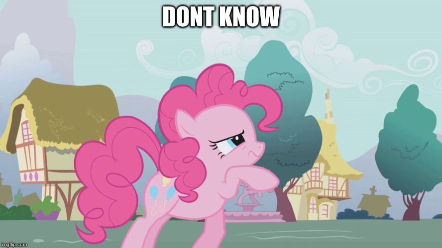Hard thinking Pinkie | DONT KNOW | image tagged in hard thinking pinkie | made w/ Imgflip meme maker