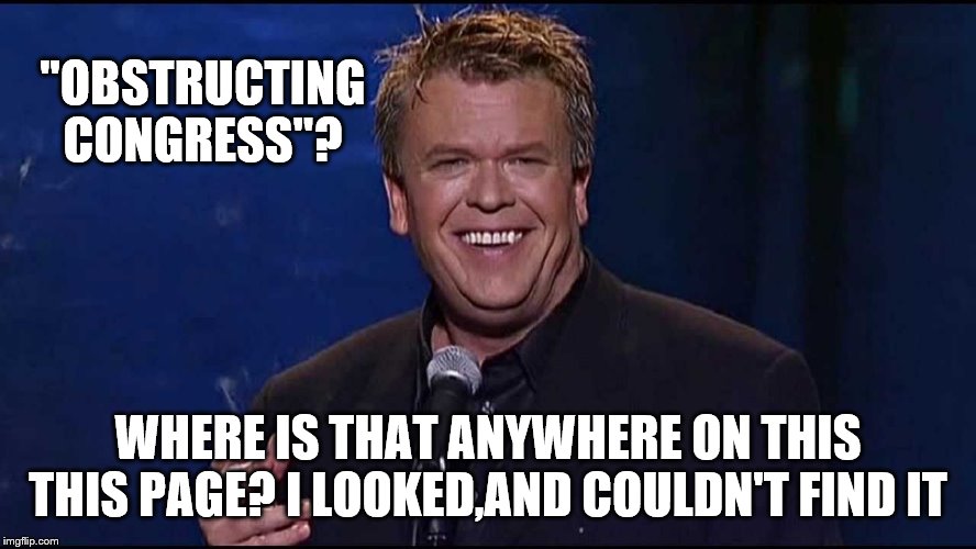 Ron White | "OBSTRUCTING CONGRESS"? WHERE IS THAT ANYWHERE ON THIS THIS PAGE? I LOOKED,AND COULDN'T FIND IT | image tagged in ron white | made w/ Imgflip meme maker