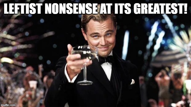 Gatsby toast  | LEFTIST NONSENSE AT ITS GREATEST! | image tagged in gatsby toast | made w/ Imgflip meme maker
