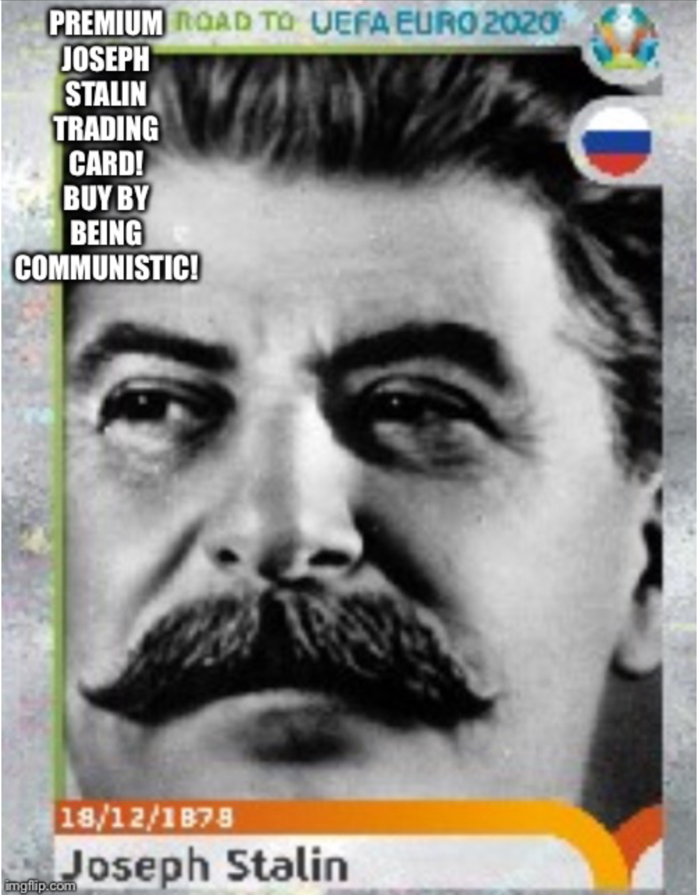 Joseph Stalin Soccer Trading Card Blank Meme Template