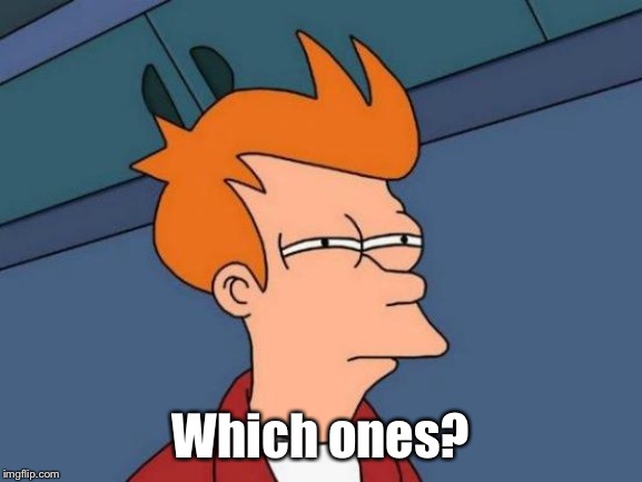 Futurama Fry Meme | Which ones? | image tagged in memes,futurama fry | made w/ Imgflip meme maker