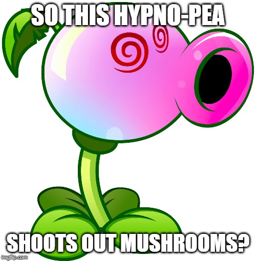 SO THIS HYPNO-PEA; SHOOTS OUT MUSHROOMS? | made w/ Imgflip meme maker