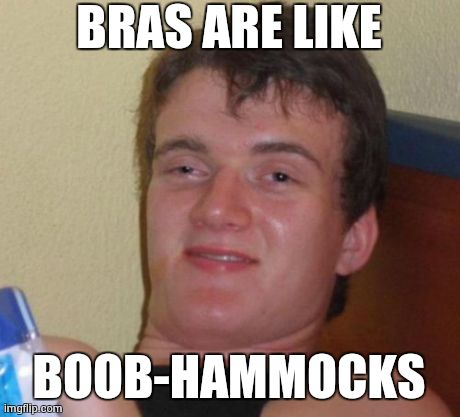 10 Guy Meme | BRAS ARE LIKE BOOB-HAMMOCKS | image tagged in memes,10 guy | made w/ Imgflip meme maker