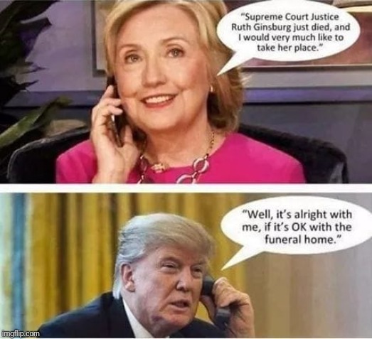 It's a deal | image tagged in hillary clinton,supreme court,donald trump | made w/ Imgflip meme maker