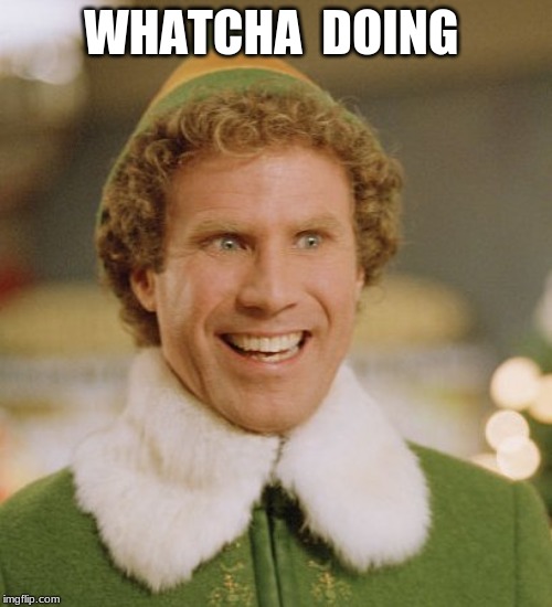 Buddy The Elf | WHATCHA  DOING | image tagged in memes,buddy the elf | made w/ Imgflip meme maker