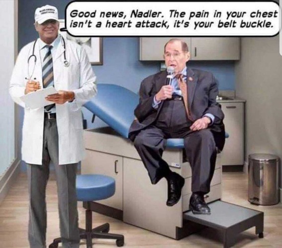 Dr. D.J. Trump Diagnoses Nadler's Chest Pains | image tagged in steve urkel is nadlers tailor,jerry nadler,kangroo court,fat munchkin,liberal clown posse | made w/ Imgflip meme maker