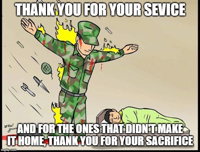 Silent Protector | THANK YOU FOR YOUR SEVICE; AND FOR THE ONES THAT DIDN'T MAKE IT HOME, THANK YOU FOR YOUR SACRIFICE | image tagged in silent protector | made w/ Imgflip meme maker