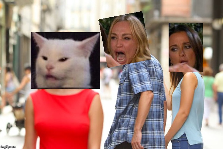 Should I challenge myself to post the women yelling at cat meme next week? | image tagged in memes,distracted boyfriend,woman yelling at cat,ahahaa | made w/ Imgflip meme maker