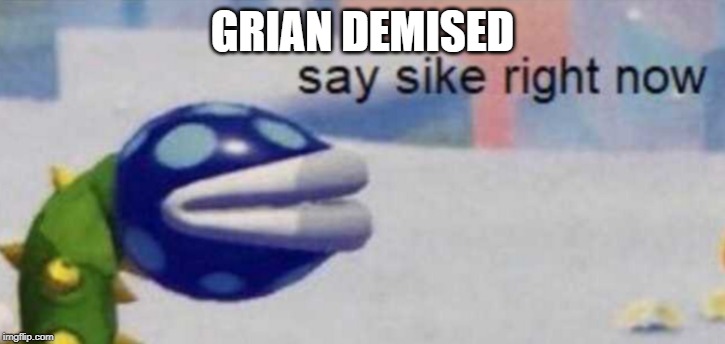 say sike | GRIAN DEMISED | image tagged in say sike | made w/ Imgflip meme maker