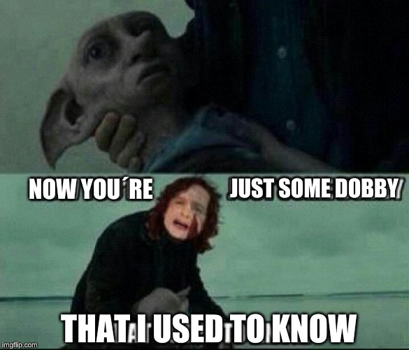 JUST SOME DOBBY; NOW YOU´RE; THAT I USED TO KNOW | made w/ Imgflip meme maker